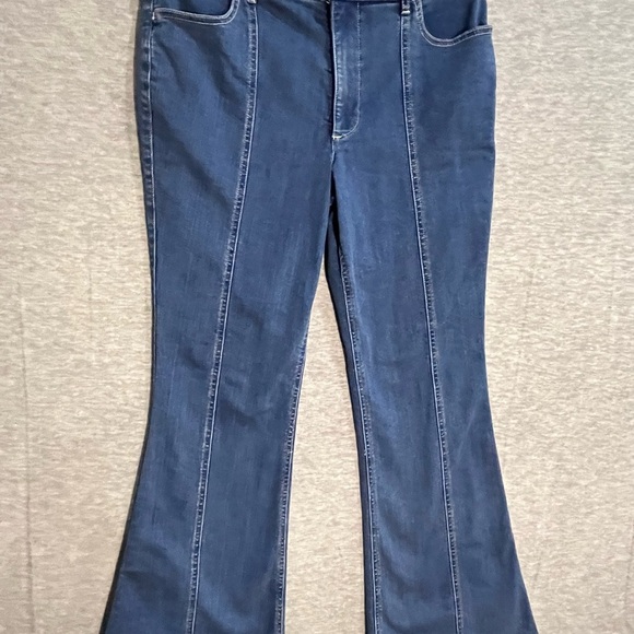 Express Blue Flare Wide Leg Jeans - Picture 1 of 7